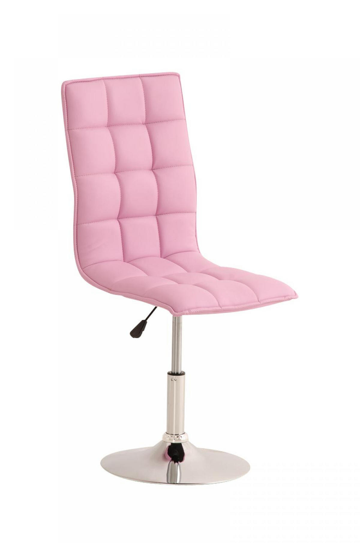 DREHSTUHL Lederlook pink - Chromfarben/Pink, Textil/Metall (43/90/56cm) - CLP