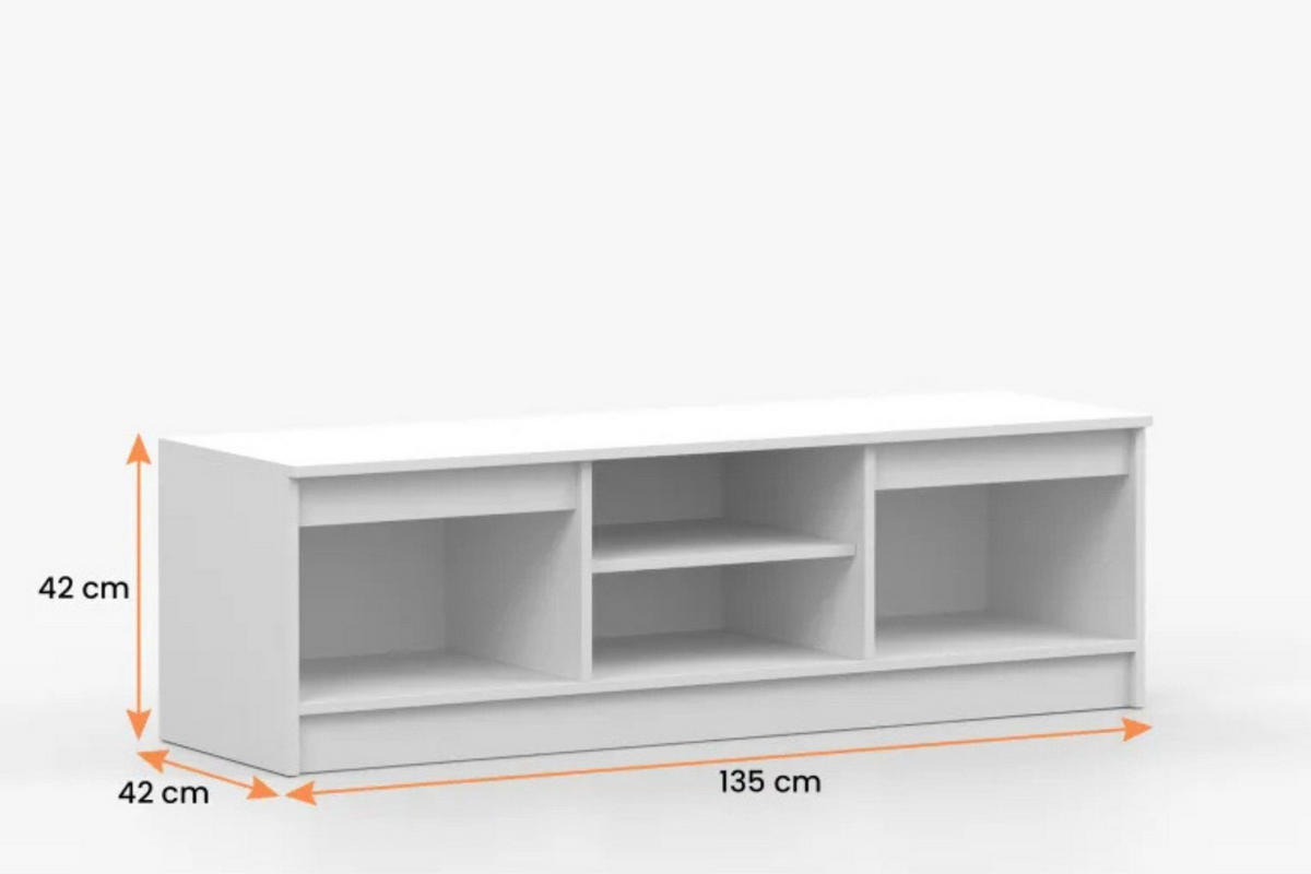 TV-ELEMENT SIMO 05 135/42/42 cm in Weiß - Weiß, Holzwerkstoff (135/42/42cm) - Deine Möbel 24