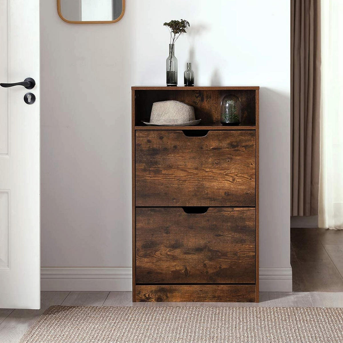 SCHUHSCHRANK - Braun, Holzwerkstoff (24/102/60cm) - Hansiro