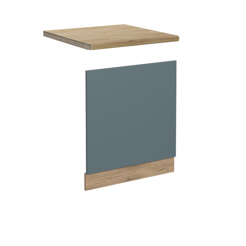 FRONTBLENDE R-Line Blau-Grau 60 cm, AP Eiche - Honigeiche/Eiche Wotan, Holzwerkstoff (60/57.2/1.6cm) - Vicco