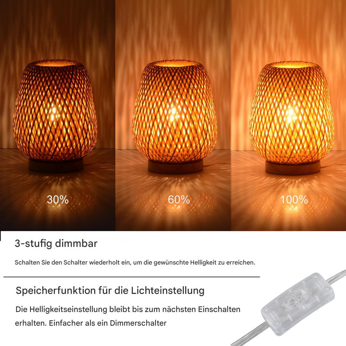 TISCHLEUCHTE Doppellagen Stoffschirm Holzfuß - Braun, Naturmaterialien (21/20/25cm) - Weltevree