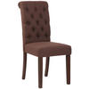 ESSZIMMERSTUHL Lisbon Stoff, Gestell Kautschukholz Braun Braun - Braun, Holz/Textil (45/98/63cm) - TPFLiving