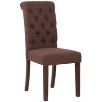 ESSZIMMERSTUHL Lisbon Stoff, Gestell Kautschukholz Braun Braun - Braun, Holz/Textil (45/98/63cm) - TPFLiving