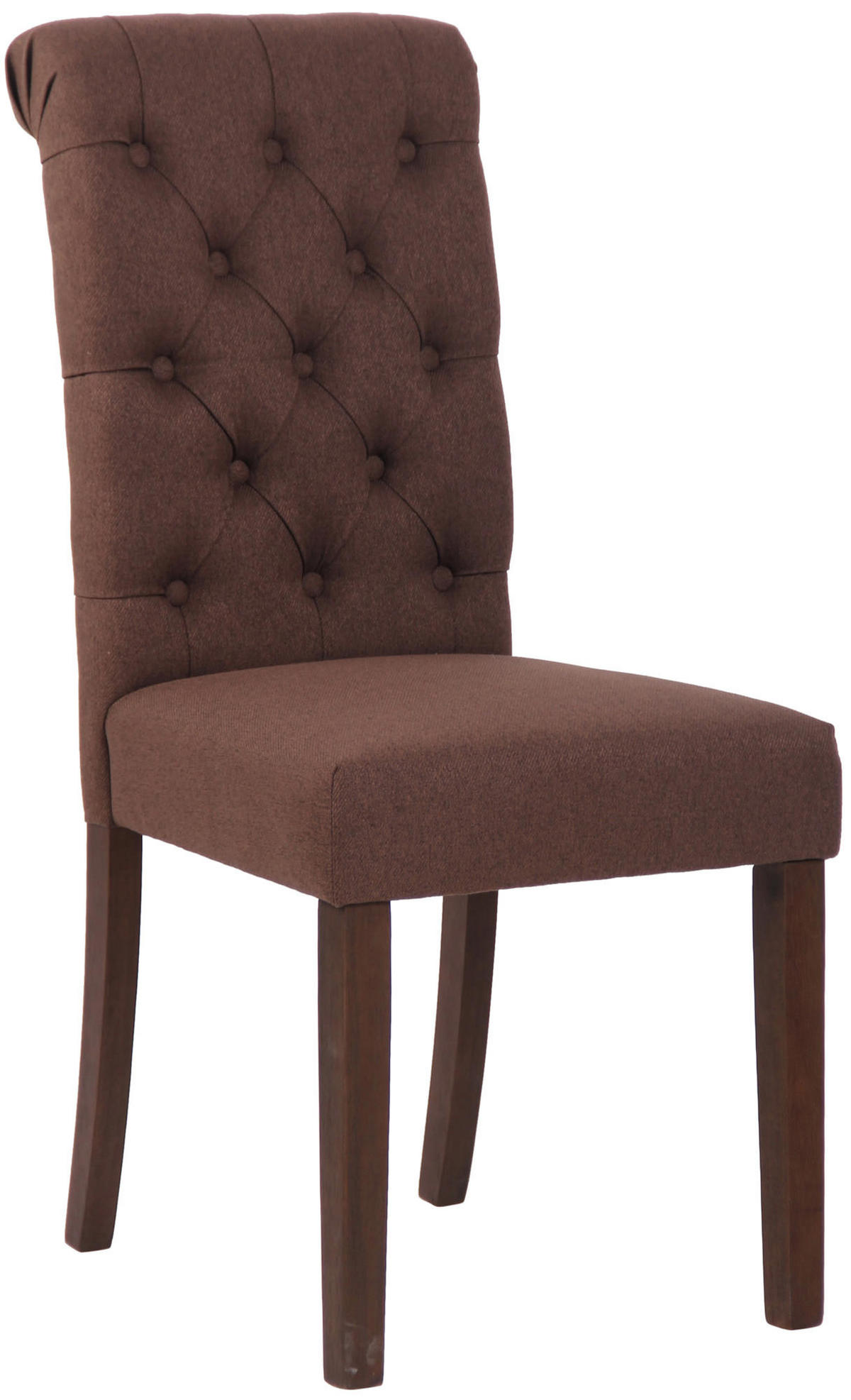 ESSZIMMERSTUHL Lisbon Stoff, Gestell Kautschukholz Braun Braun - Braun, Holz/Textil (45/98/63cm) - TPFLiving