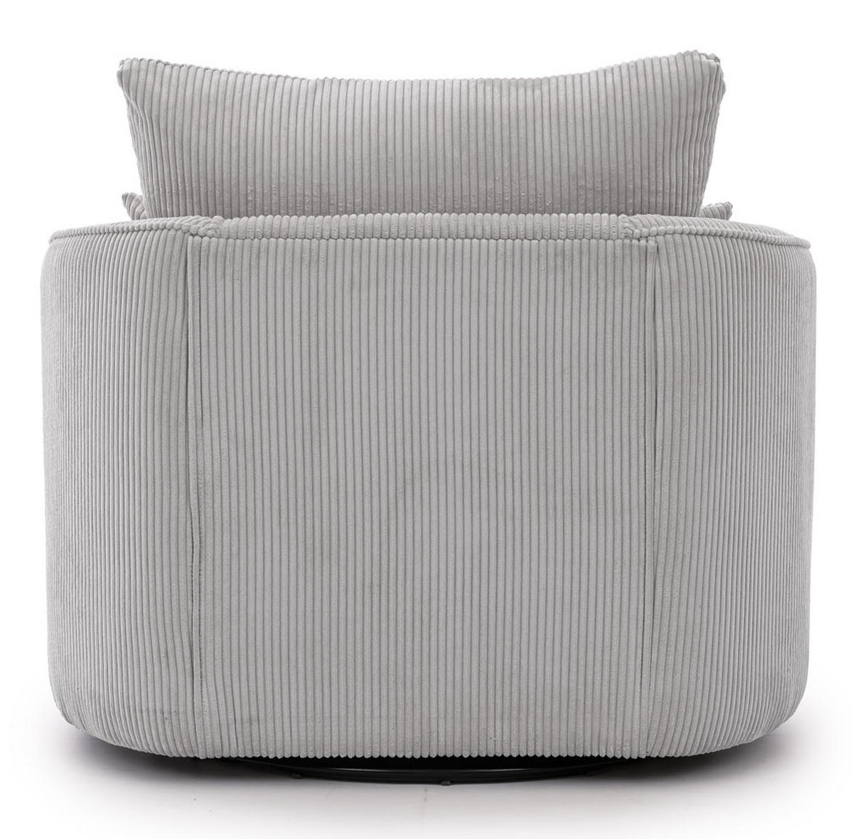 DREHSESSEL Ted aus Hellgrau Cord-Stoff - Hellgrau/Schwarz, Holz/Textil (107/94/100cm) - S-Style Möbel
