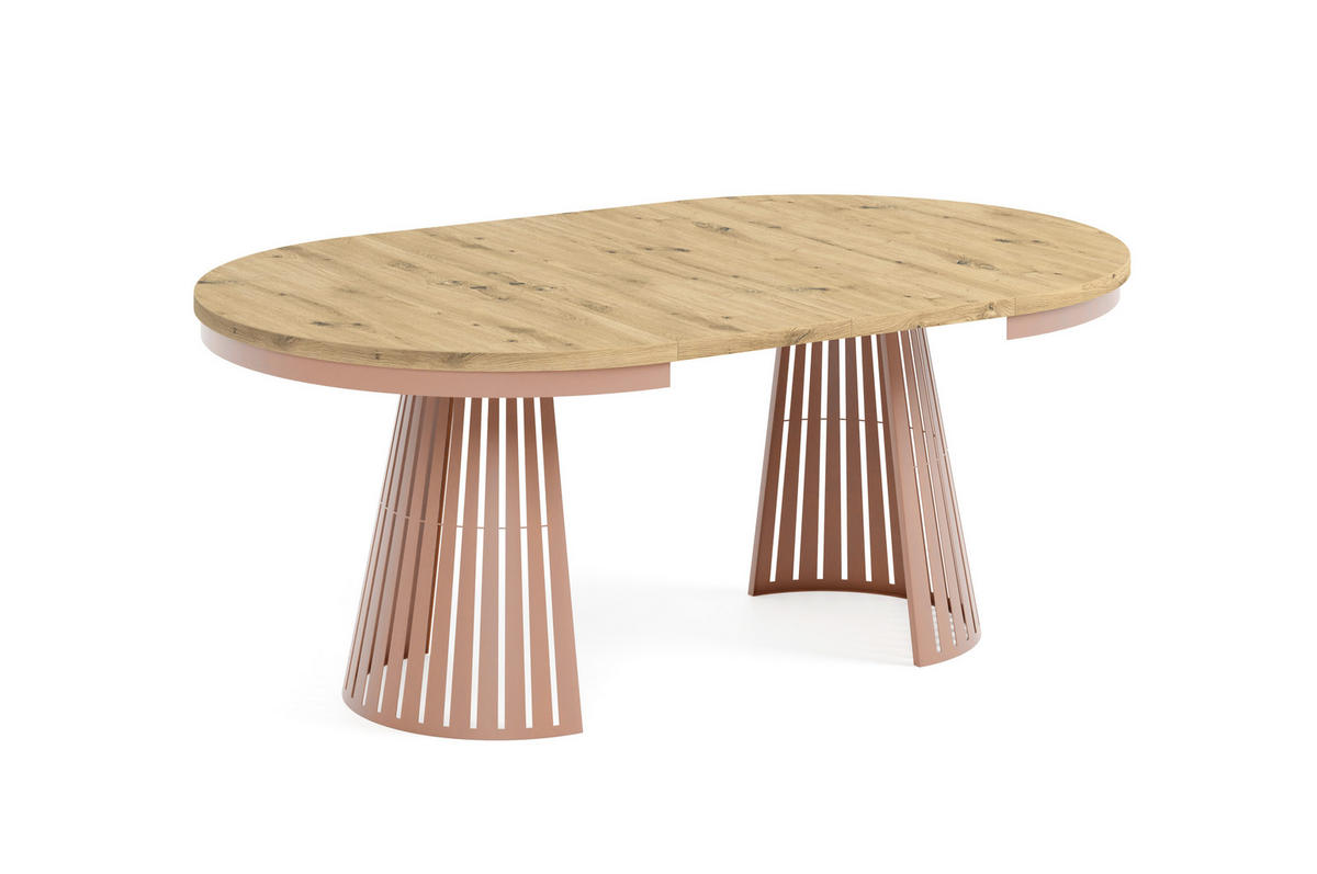 ESSTISCH Cone Bis - Eiche Artisan/Kupferfarben, Holzwerkstoff/Metall (120/120/76cm) - Meblini