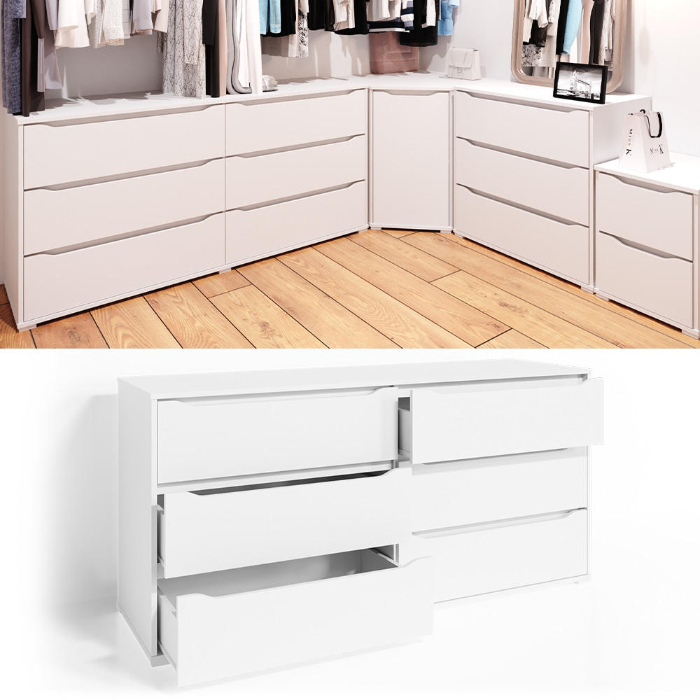 KOMMODE Ruben Weiß 160 x 77.6 cm - Weiß, Holzwerkstoff (48/77.6/160cm) - Vicco