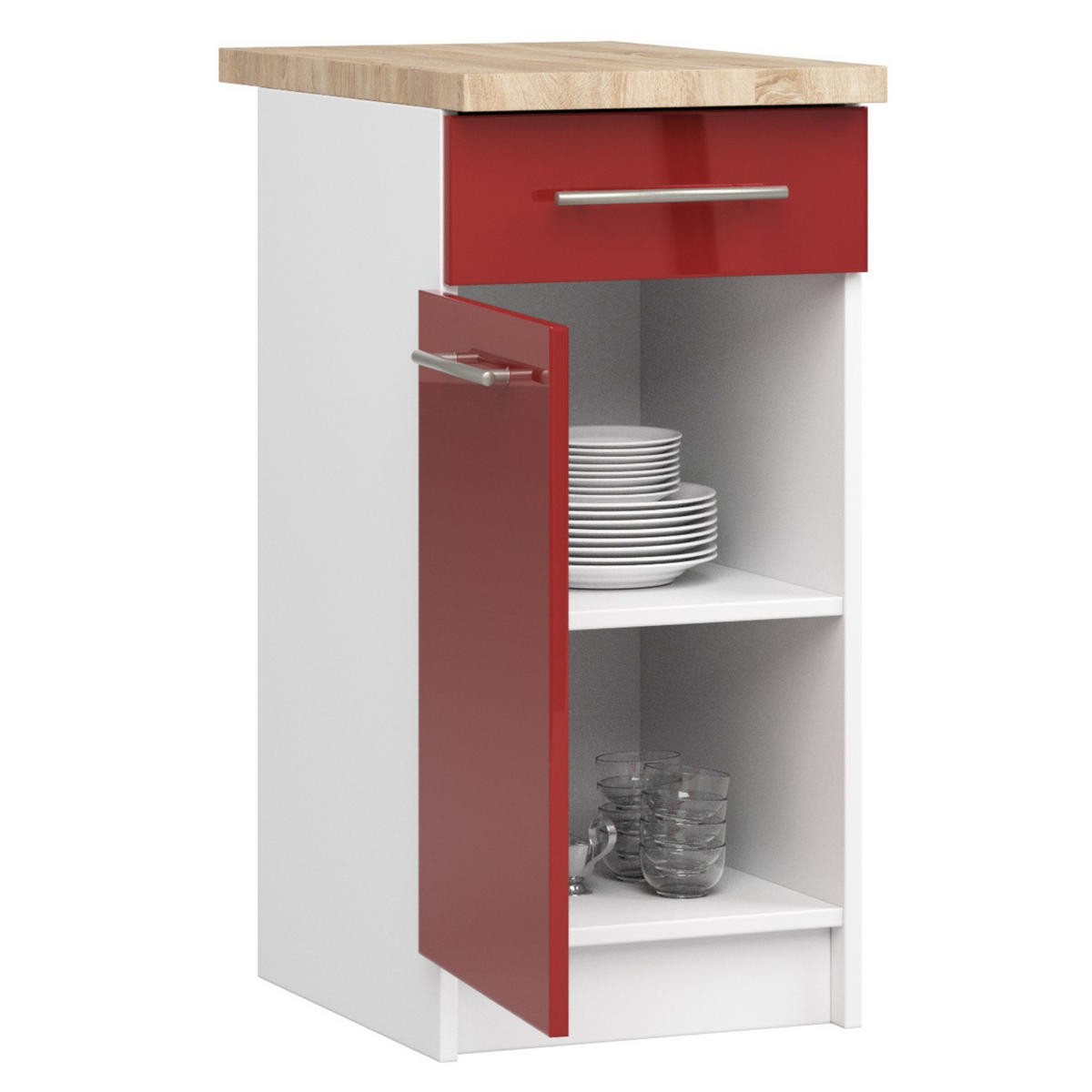 KUCHYNSKÁ SPODNA SKRIŇA - biela, kompozitné drevo (40/85/46cm) - RAUMHIRSCH FURNITURE