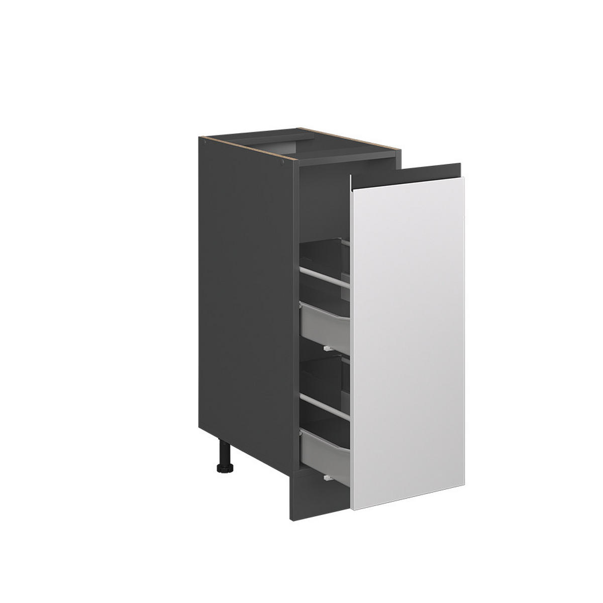 APOTHEKERUNTERSCHRANK R-Line Weiß 30 cm J-Shape, ohne AP - Anthrazit/Weiß, Holzwerkstoff (30/81.6/46cm) - Vicco