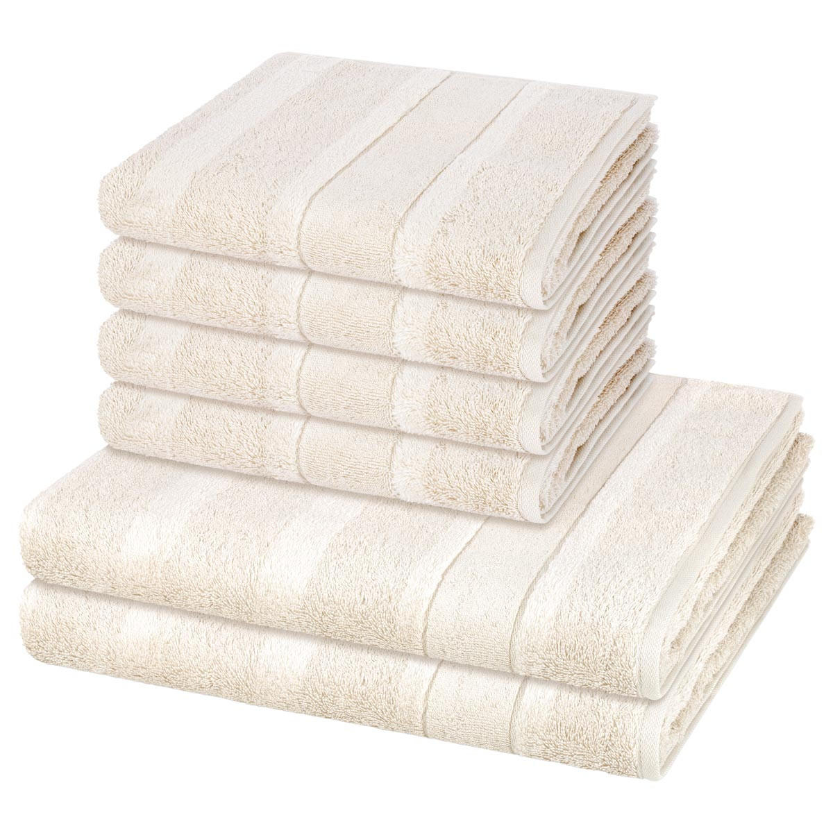 FROTTIERSET Noblesse 6-teilig - Beige, Textil (50/100cm) - Cawoe