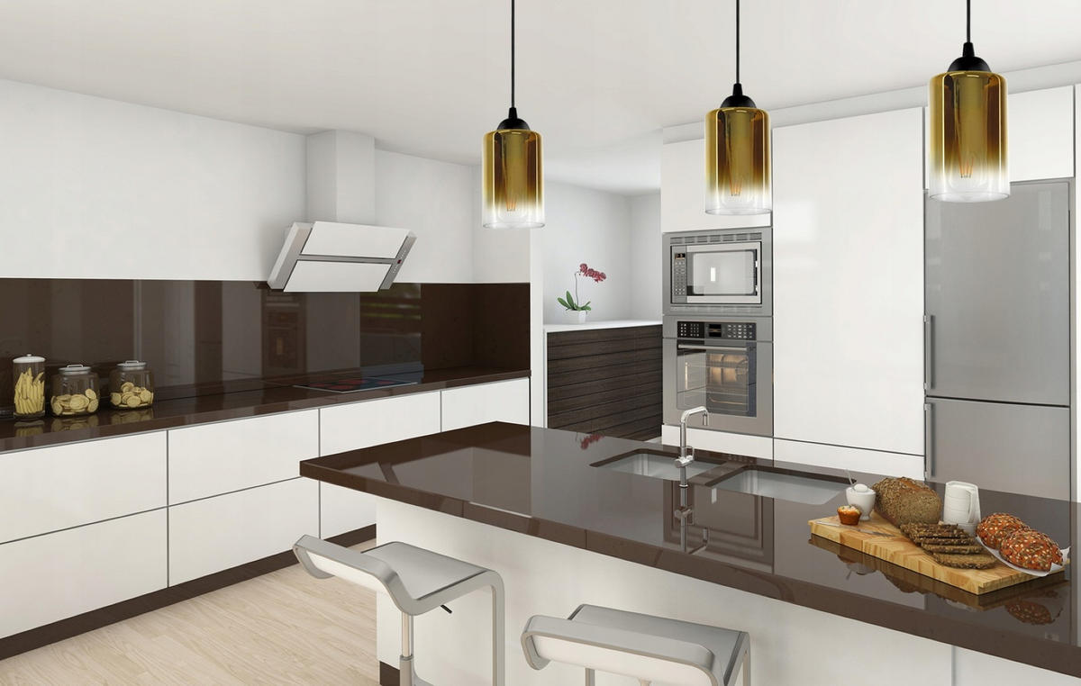 PENDELLEUCHTE GRAF - Transparent/Goldfarben, Glas/Metall (10/10/80cm) - kiki design