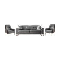 SITZGARNITUR Bogota, Grau Stellvariante 3+1+1 - Grau, Holzwerkstoff/Metall (240/87/98cm)