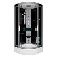 DAMPFDUSCHE Dusche D46-63T2 sw 100x100 - Schwarz, Glas/Kunststoff (100/100/225cm) - AcquaVapore by Sandra Jentho