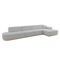ECKSOFA Ottomane Rechts IREA-L3-v2 - 413x171x83 cm Hellgrau - Hellgrau, Holzwerkstoff/Textil (171/413cm) - ALTDECOR
