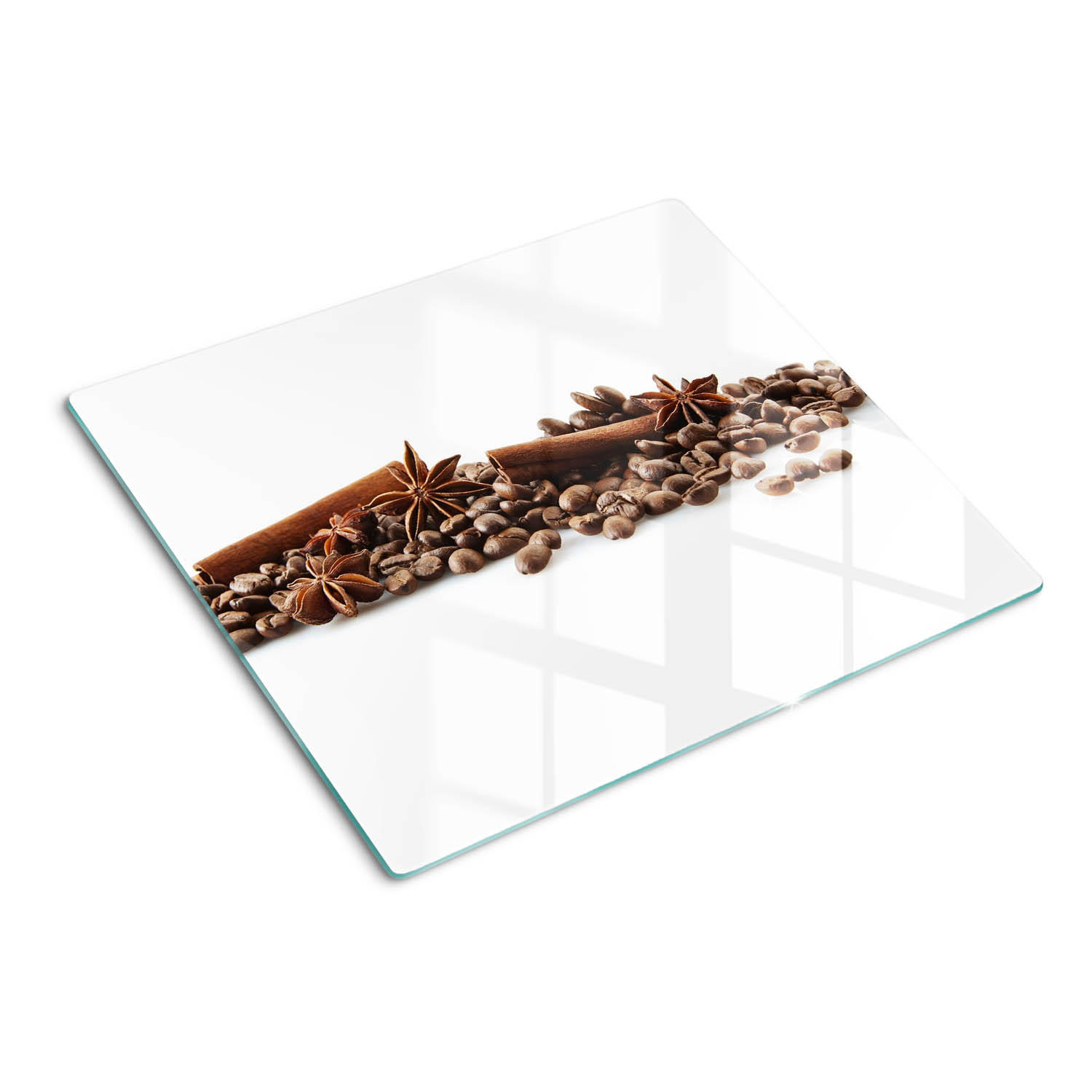 GLASPLATTE 60x52 cm Kaffeebohnen und Zimt - Braun, Glas (60/0.4/52cm) - TULUP