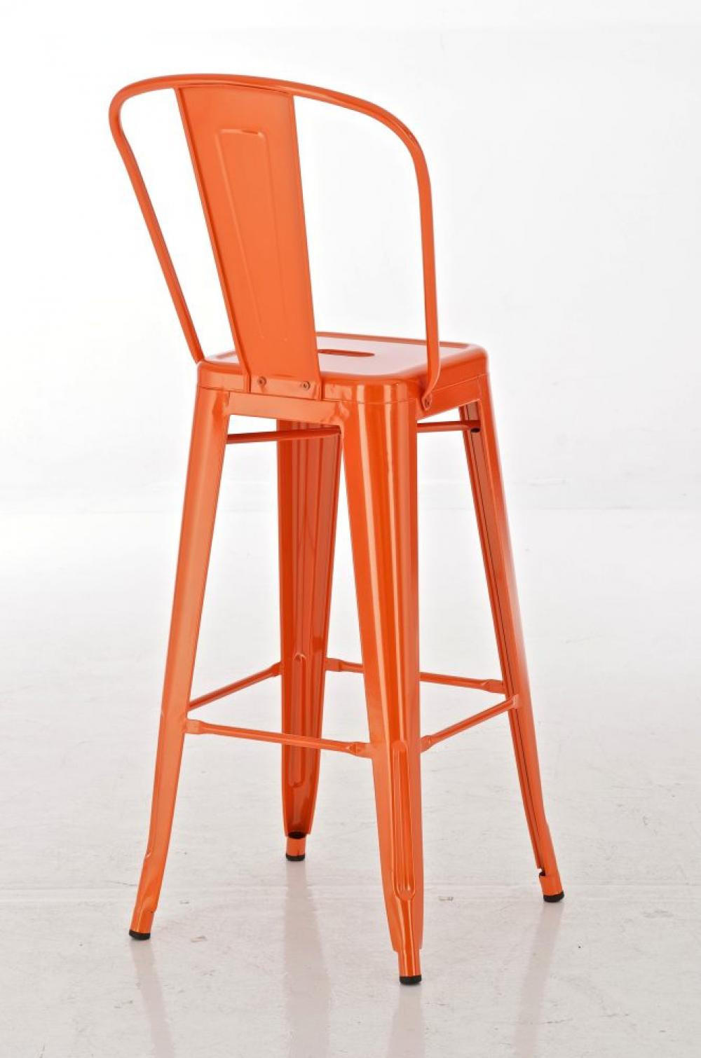 BARHOCKER Metall orange - Eukalyptusholzfarben/Orange, Metall (44/115/52cm) - CLP