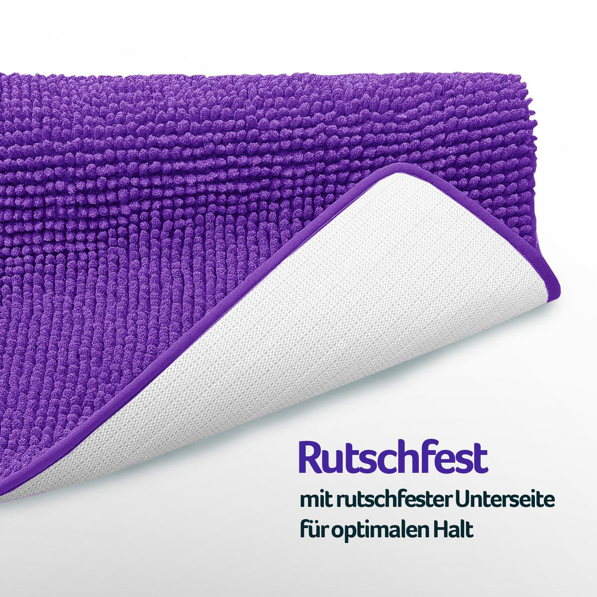 BADEMATTE Chenille Lila 60x90 cm - Lila, Textil (90/60cm) - Bestlivings
