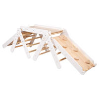 KLETTERDREIECK für Kinder mit Rutsche und Kletterwand - Set, Montessori, Weiß - Weiß, Holz (180/59/60cm) - MeowBaby