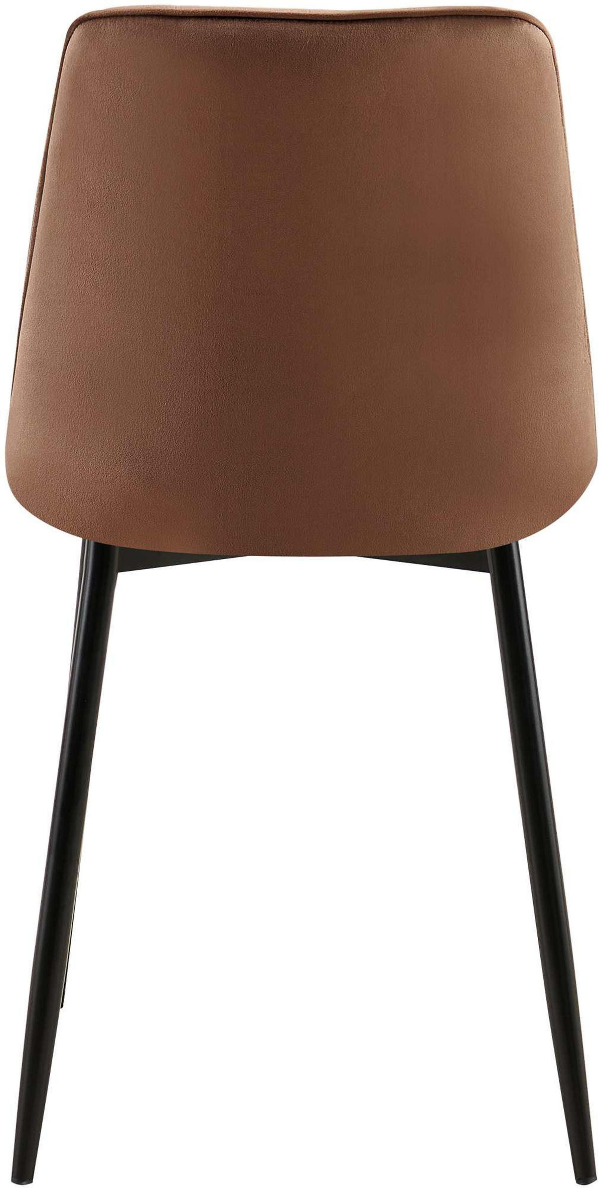 STUHL Samt braun - Schwarz/Braun, Textil/Metall (47/89/61cm) - CLP
