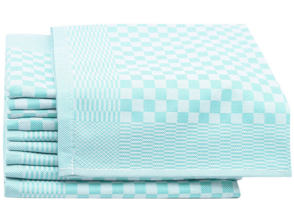 GESCHIRRTÜCHER, 10er-Set, 46x70 cm, 100% Baumwolle, Hellblau - Grün, Textil (46/70cm) - Zollner