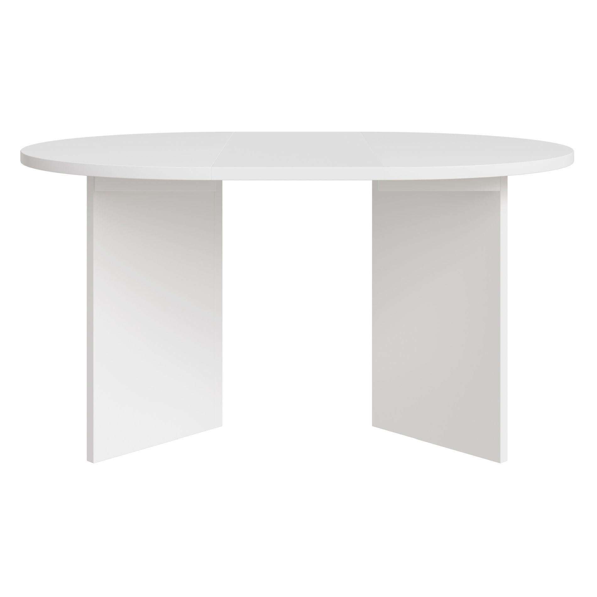 ESSTISCH Selsey Ovo rund, Weiß, ausziehbar, 110–190 × 110 cm - Weiß, Holzwerkstoff (109.6/109.6/75cm) - Selsey