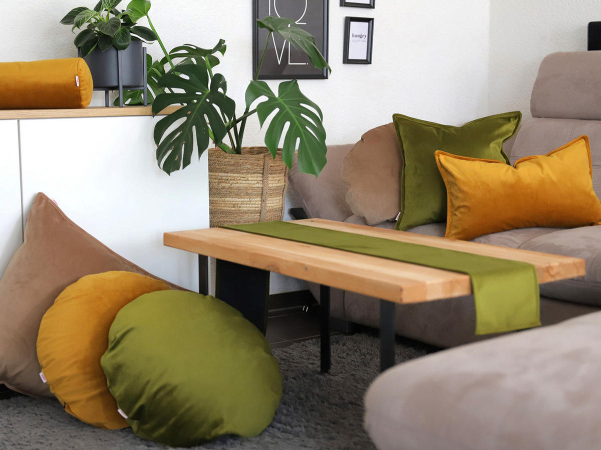 NACKENROLLENHÜLLE Samt&Sonders braun-beige 40/15 cm - Beige, Textil (15/40cm) - beties Heimtextil