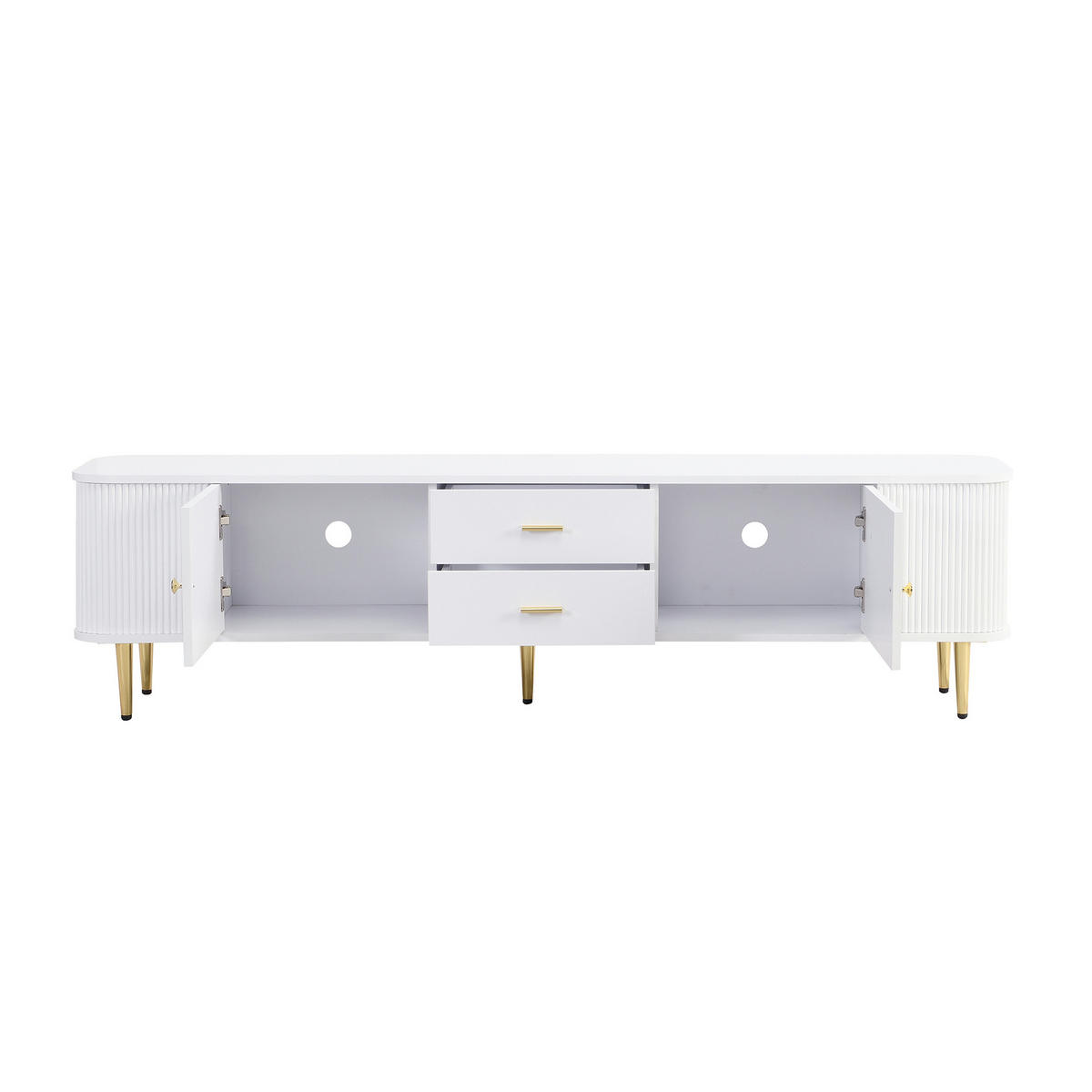 TV-LOWBOARD aus MDF 170x34x45 cm Weiß mit 2 Schubladen und 2 Türen - Weiß, Holzwerkstoff (170/45/34cm) - IVMEU