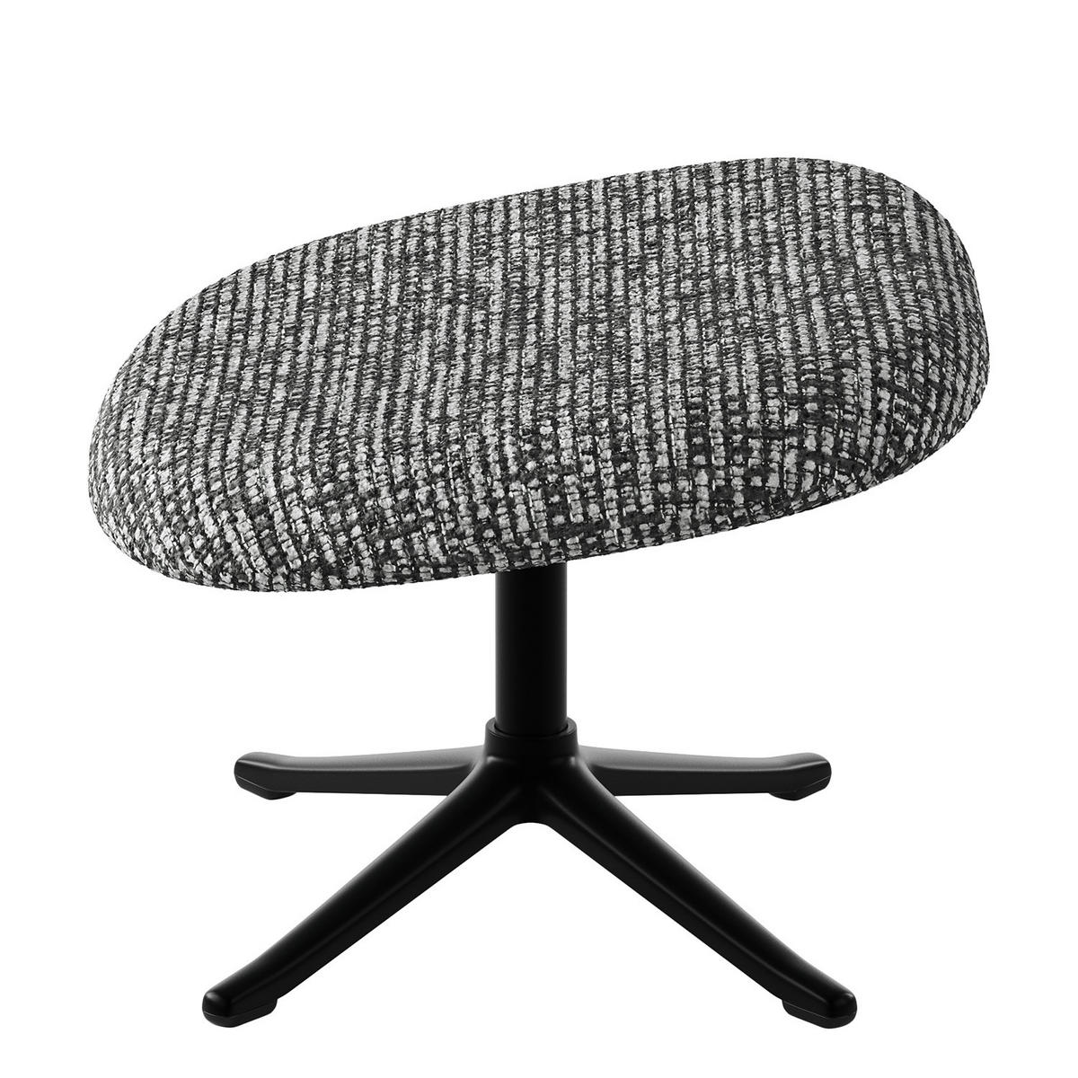 POLSTERHOCKER - Schwarz/Grau, Textil/Metall (53/37/46cm) - home24