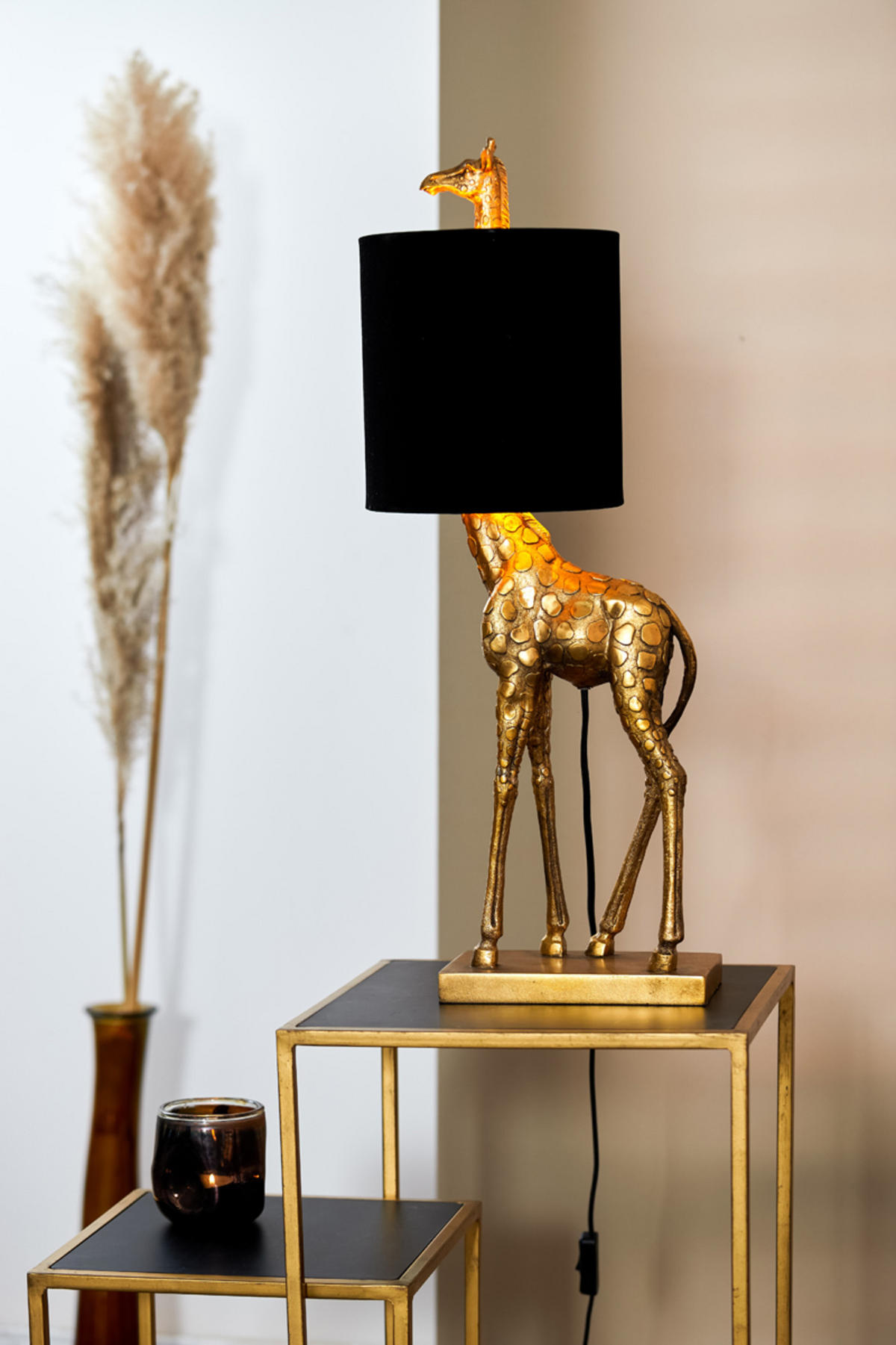 TISCHLAMPE Giraffe Bronze Ø28/68 cm - Bronzefarben, Kunststoff (28/20/68cm) - Light & Living