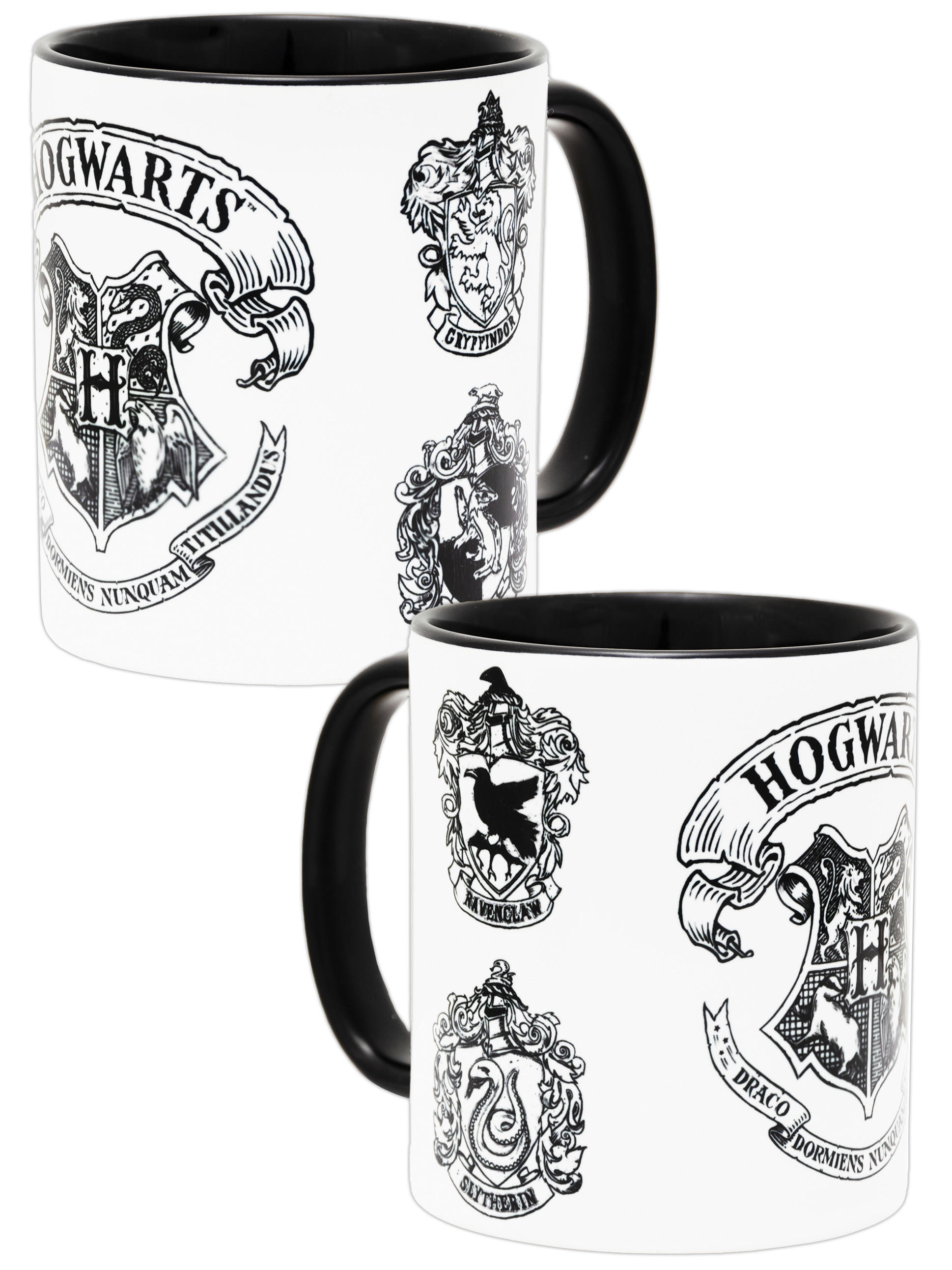 KAFFEEBECHER Harry Potter Hogwarts Wappen Weiß 320 ml - Weiß, Keramik (0.32L) - United Labels