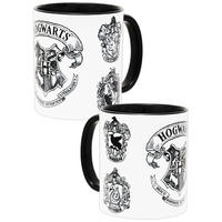 KAFFEEBECHER Harry Potter Hogwarts Wappen Weiß 320 ml - Weiß, Keramik (0.32L) - United Labels