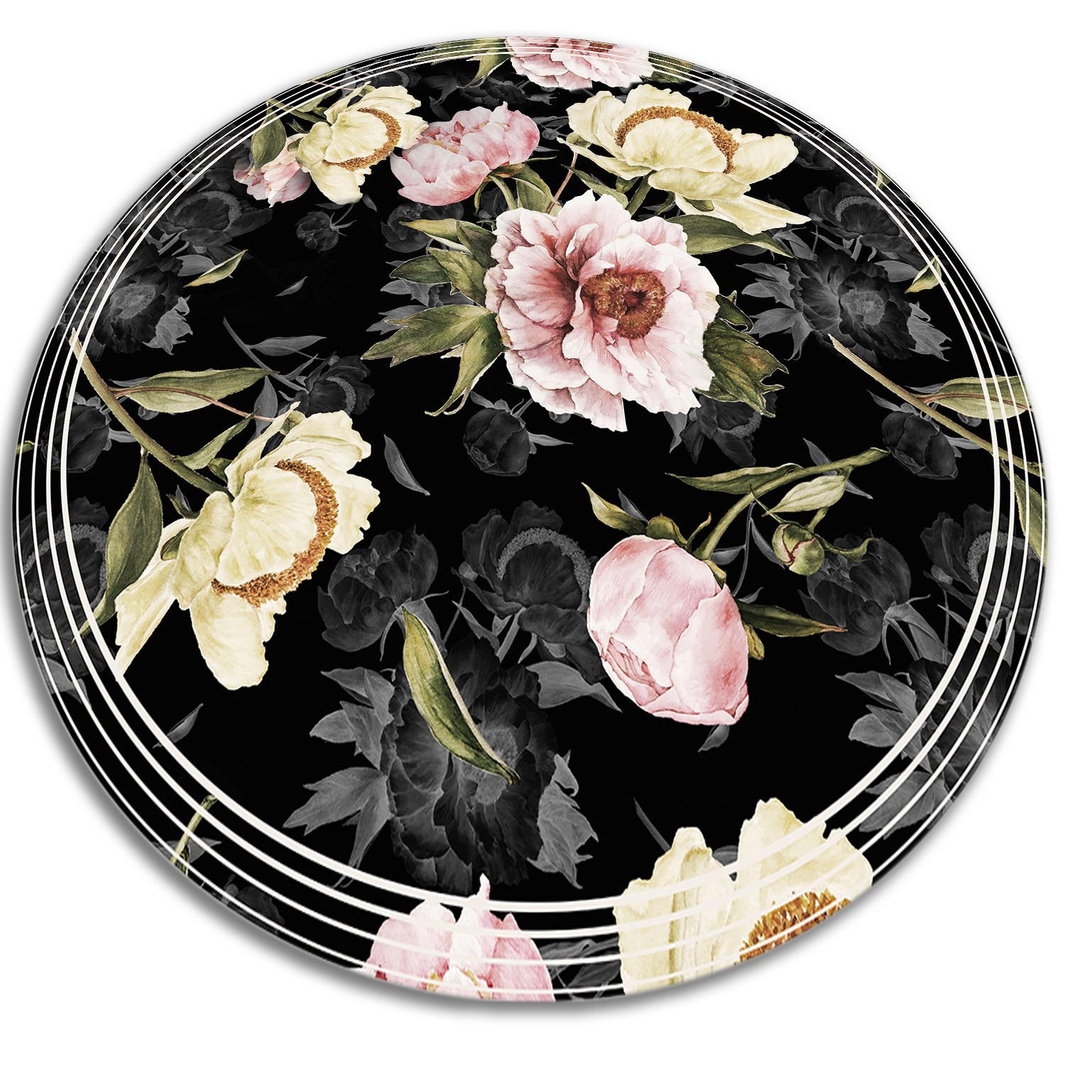 Tulup Vinyl Schwarz, Hellrosa 110x110 cm