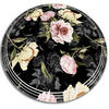 VINYL TEPPICH Ø130 cm Rosen - Hellrosa/Schwarz, Kunststoff (130/130cm) - TULUP