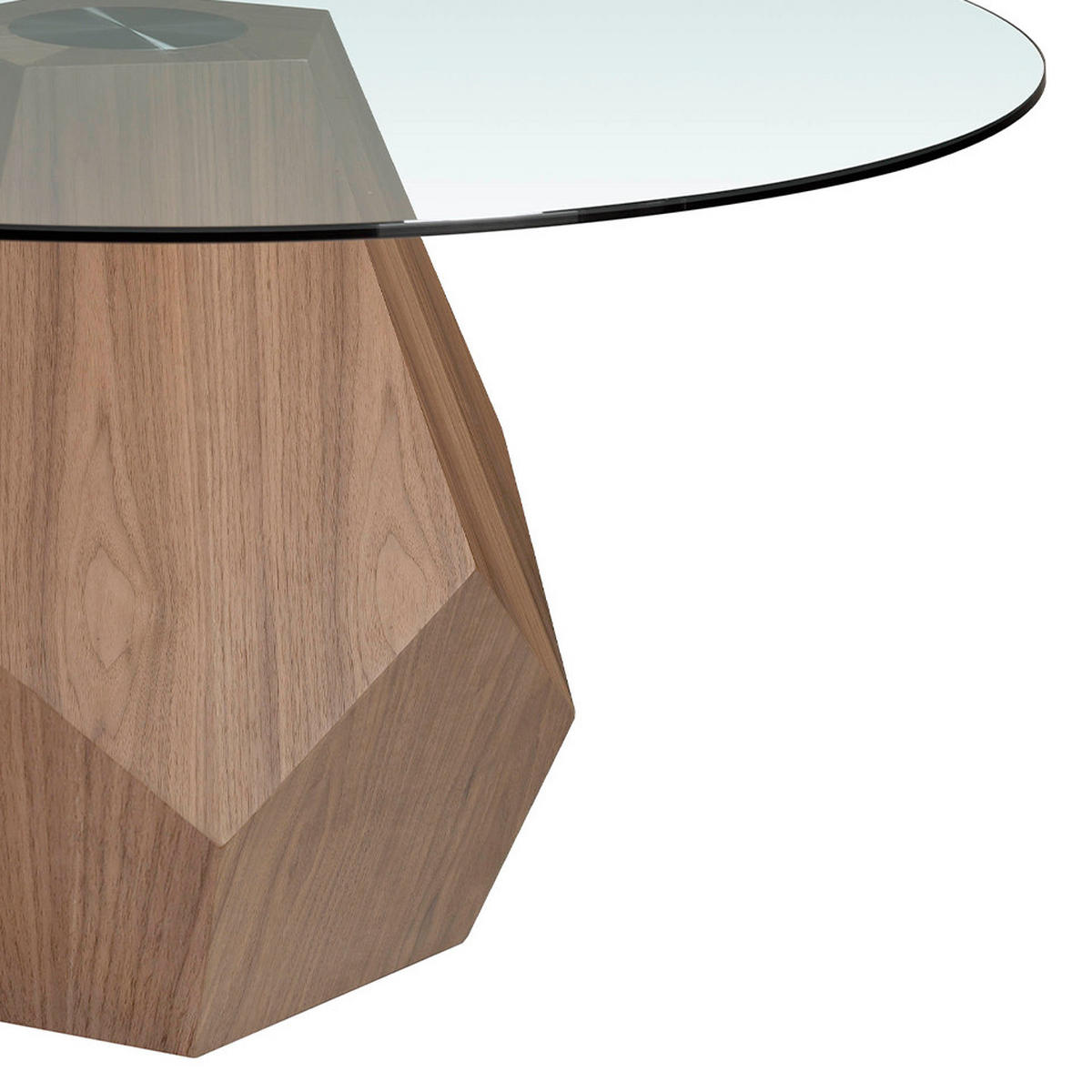 ESSTISCH Glas Walnuss 150/150/75 cm - Transparent/Walnussfarben, Holz (150/150/75cm) - ANGEL CERDA
