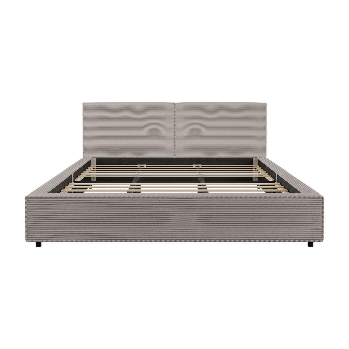 POLSTERBETT Salerno Cord taupe 180x200 cm - Taupe, Textil (180/200cm) - Juskys