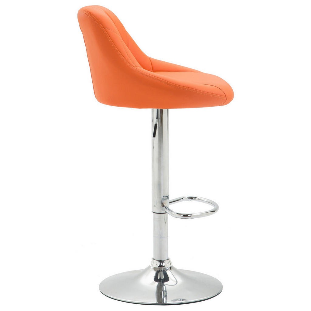 Thumbnail - TPFLiving Barhocker, Orange, Textil, Rundrohr, 46x100x49 cm, Esszimmer, Barmöbel, Barhocker