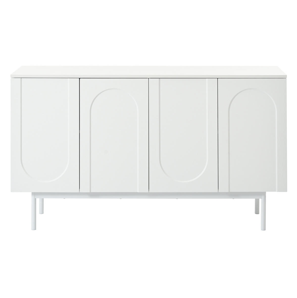 SIDEBOARD aus MDF mit 4 Türen und verstellbaren Einlegeböden Weiß - Weiß, Holzwerkstoff (140/80/42cm) - Modenvie