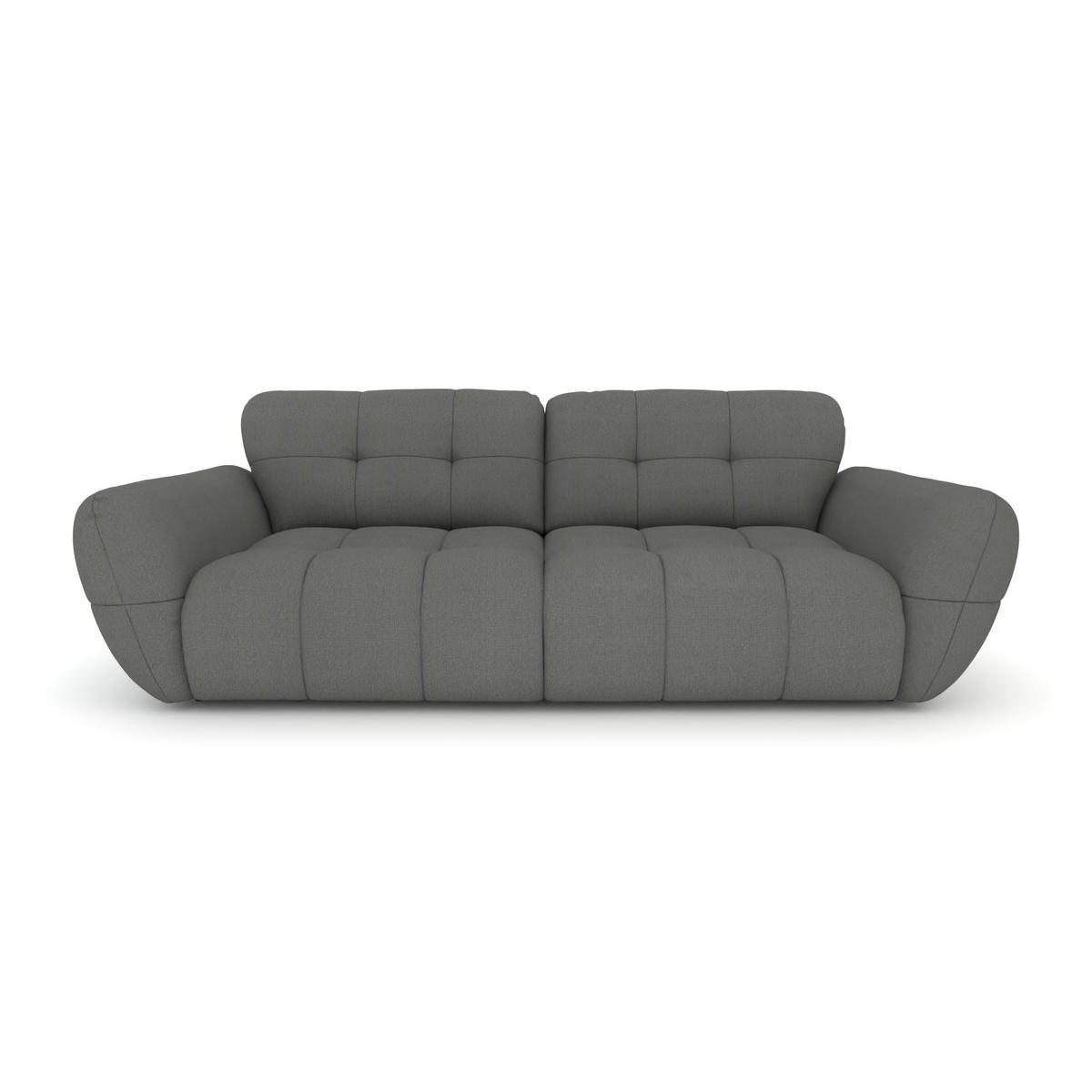 BIGSOFA Vannes Chenille Grau 272/134/68 cm - Grau, Kunststoff/Textil (272/68/134cm) - foamnova