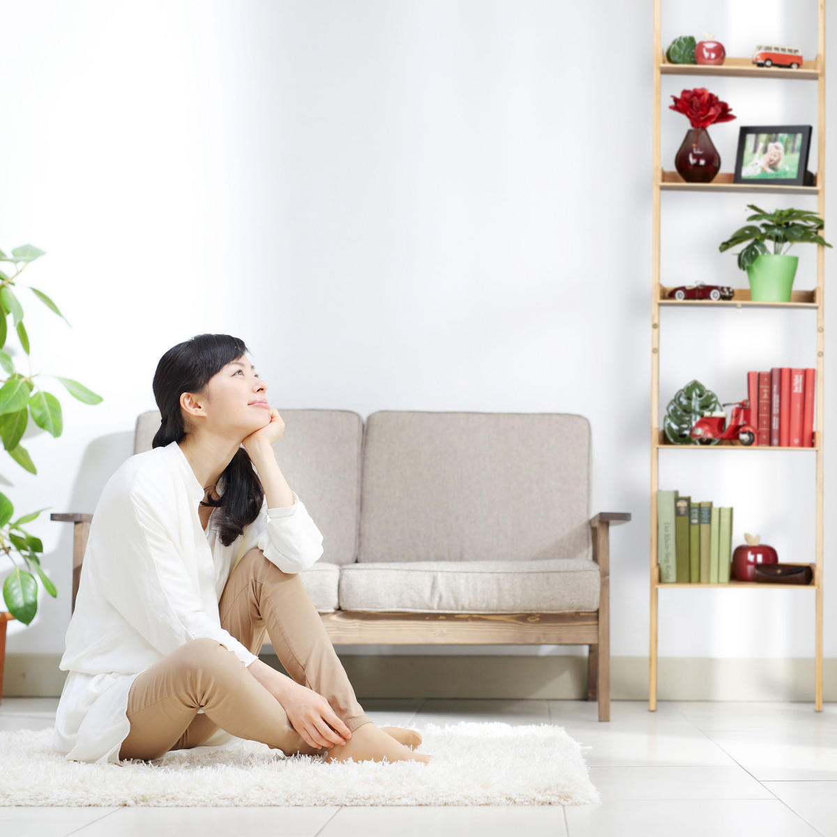 LEITERREGAL - Hellbraun, Holz (45/190/40cm) - Relaxdays