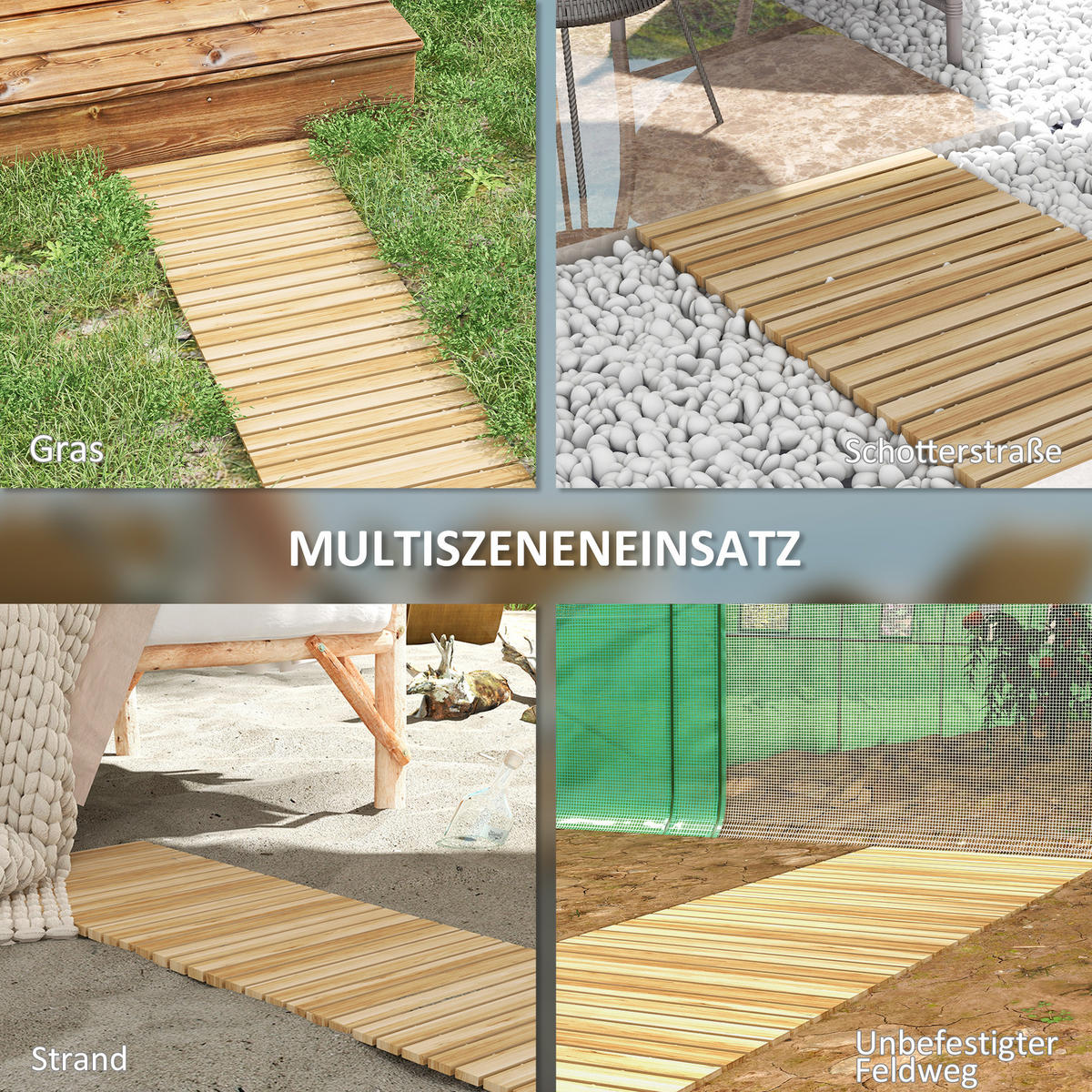 GARTENWEG, Tannenholz, Naturholz - Naturfarben, Holz (47/1/120cm) - Outsunny