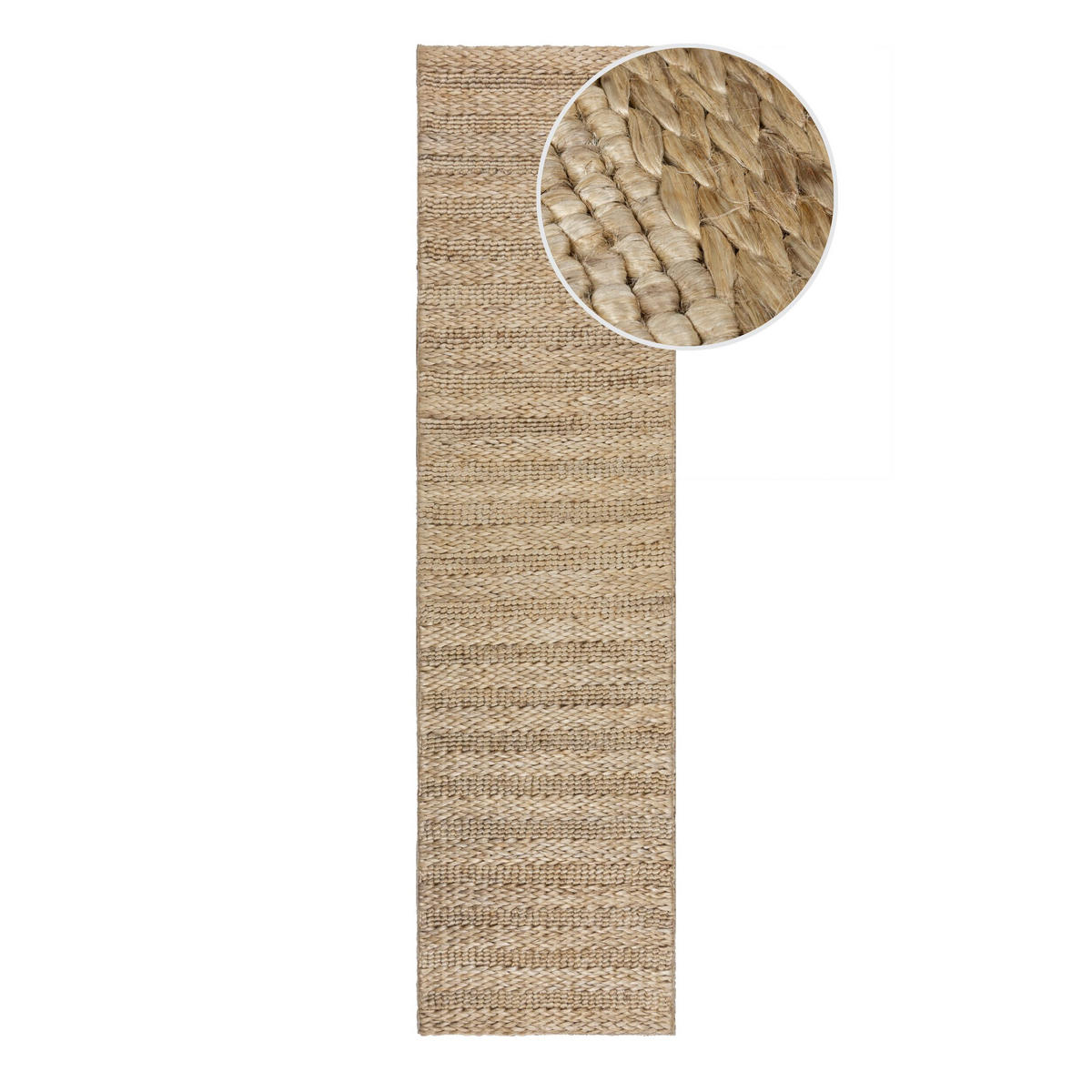 TEPPICH Kurzflor Geflochten Muster, Struktur, Flur Natur Läufer 60x230 - Beige, Textil (60/230cm) - KADIMA DESIGN
