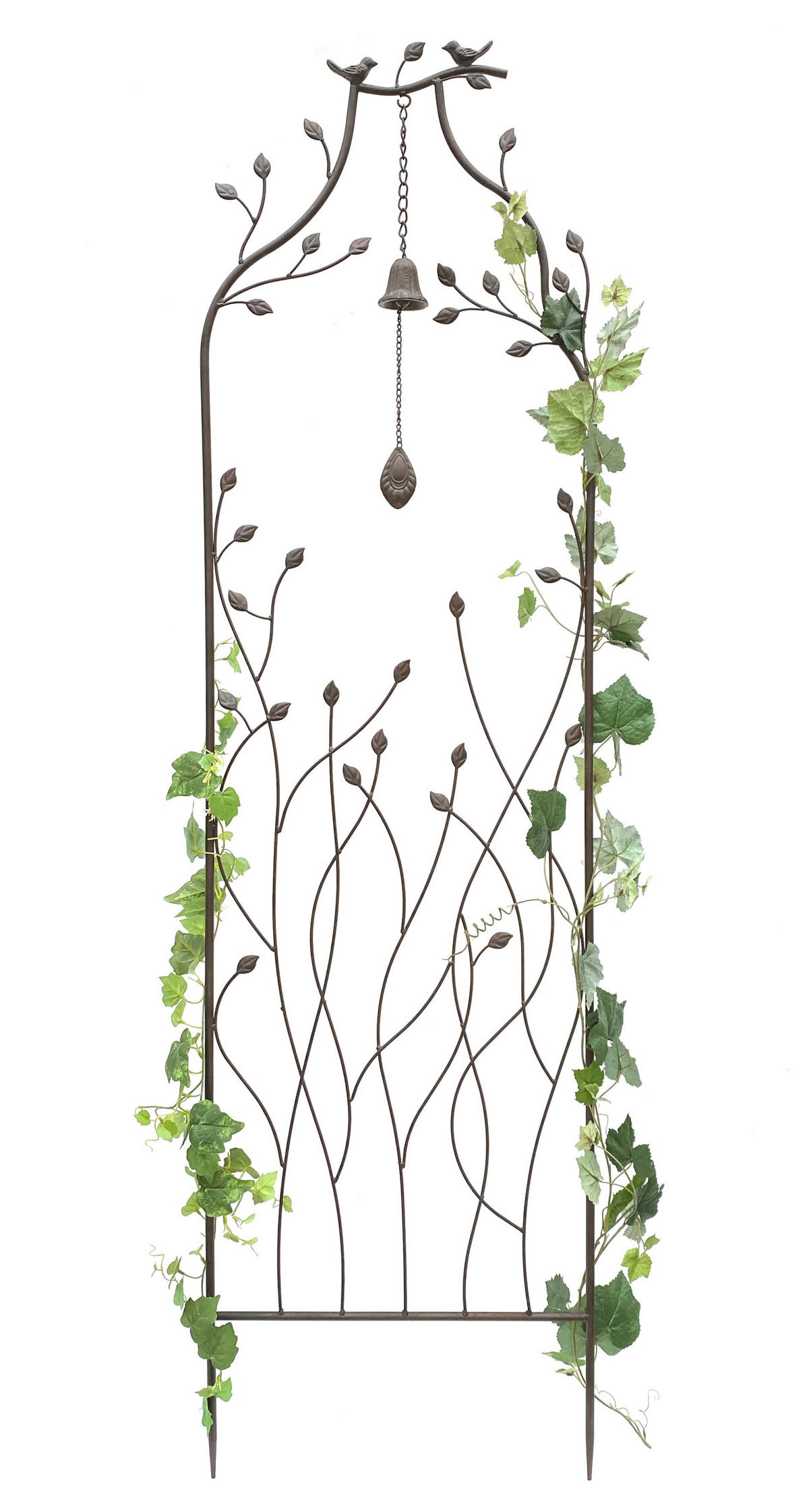 RANKHILFE mit Glocke Metall Braun 170 cm 93994 - Braun, Metall (45/170/5cm) - DanDiBo