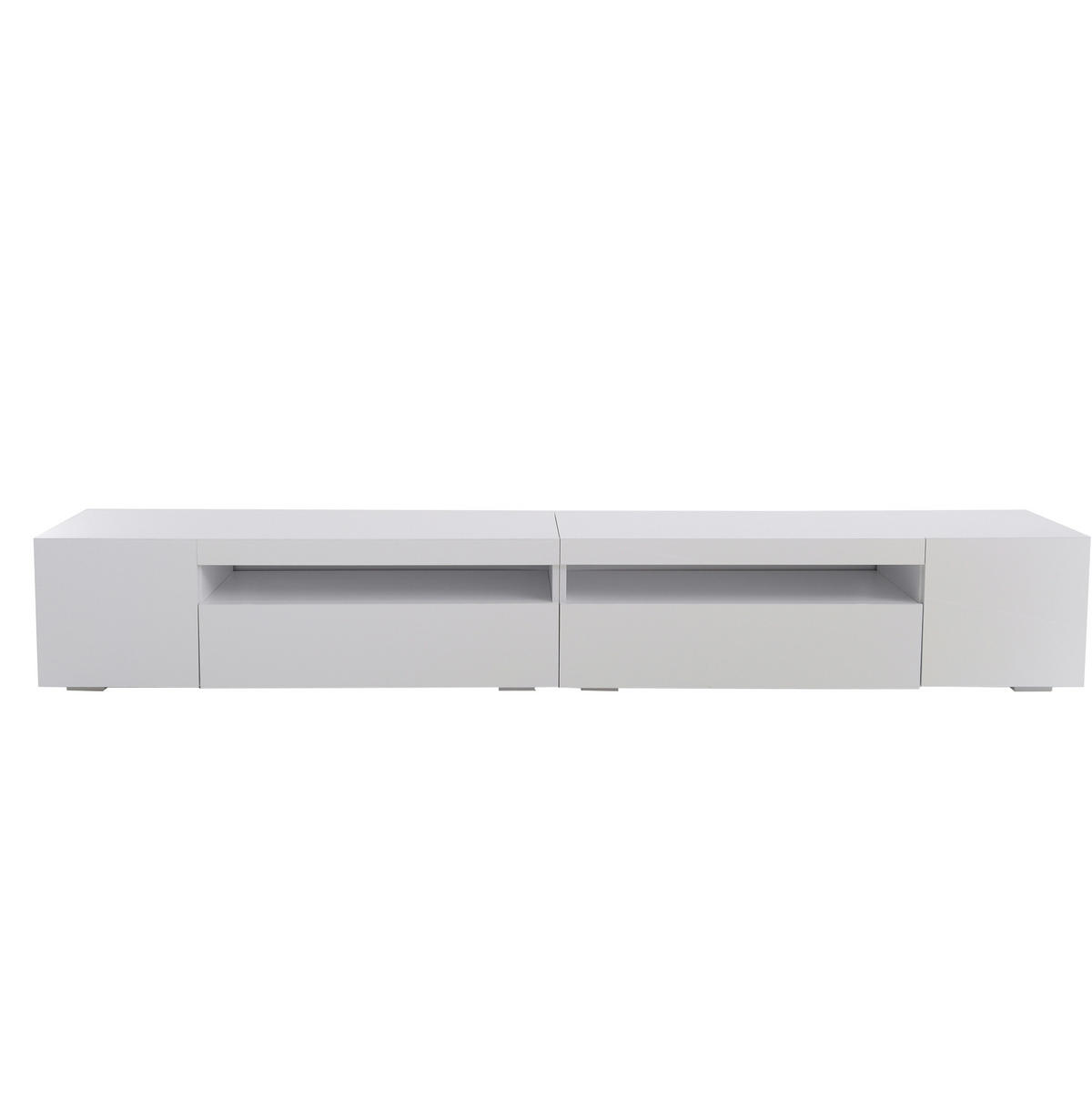 NÍZKÁ komoda z MDF, 240/35,5/38,5 cm bílý, s variabilním LED osvětlením - bílá, kompozitní dřevo (240/35.5/38.5cm) - BEAOK