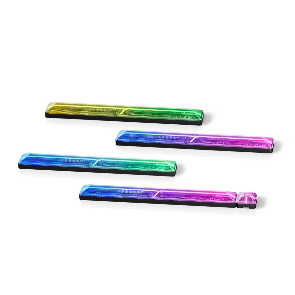 WANDLEUCHTE Gaming RGBIC, 8-tlg., 37 cm - Multicolor, Kunststoff (37/3/4.5cm) - Govee