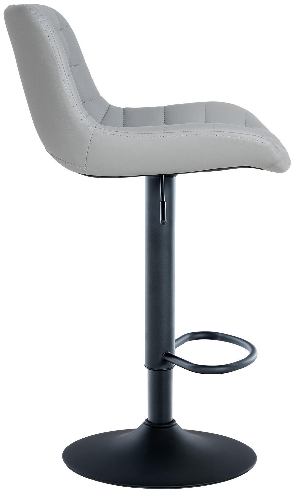 BARHOCKER 2er Set Lederlook grau - Schwarz/Grau, Textil/Metall (48/81/54cm) - CLP