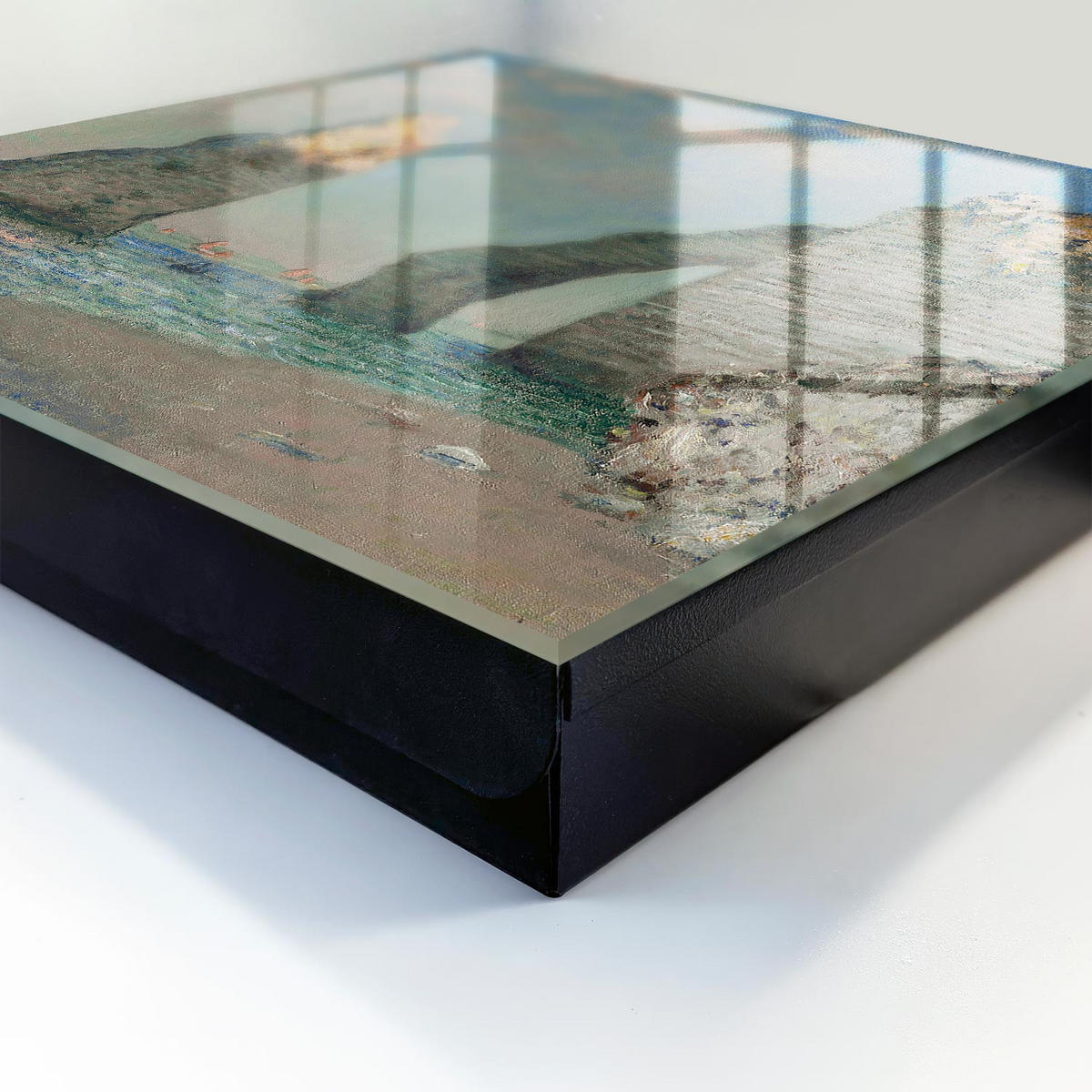 SCHLÜSSELBOX Schwarz 30x30 cm- Türöffnung nach rechts - Meeresklippen - Blau, Metall (30/30/5cm) - TULUP