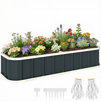 HOCHBEET DE-12324 165/52/31 cm mit offenem Boden Dunkelgrau - Dunkelgrau, Metall (165/31/52cm) - ComfortXL