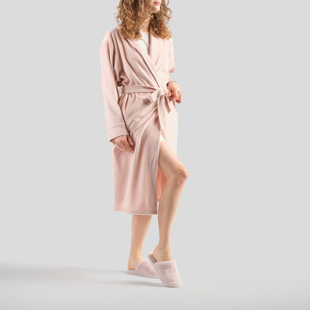 BADEMANTEL MIT BAUMWOLLE Polina - Rosa, Textil (Einheitsgrößenull) - home&you