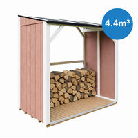 TIMBELA M984-REDWOOD RED Prístrešok na drevo 2,54 m², prístrešok na palivové drevo s objemom ~4,4 m³ - červená, drevo (118/220/215cm) - Timbela