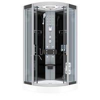 FERTIGDUSCHE Dusche D58-13T0-EC Schwarz 90x90 - Schwarz, Glas/Kunststoff (90/90/215cm) - AcquaVapore by Sandra Jentho